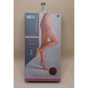 Silk Impressions Pantyhose XL Cocoa 30 Denier Medium Support Sheer